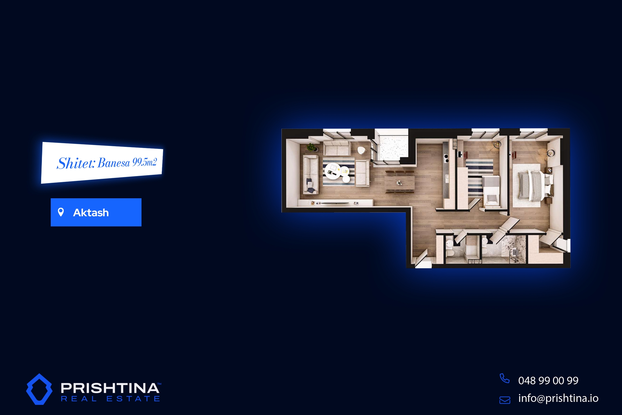 Banesa në shitje 99.5m² dhe 91.3m² në Aktash - Image 1